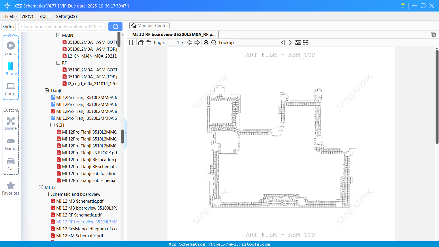 Xiaomi MI 12 RF Boardview 35200L3M0A_RF